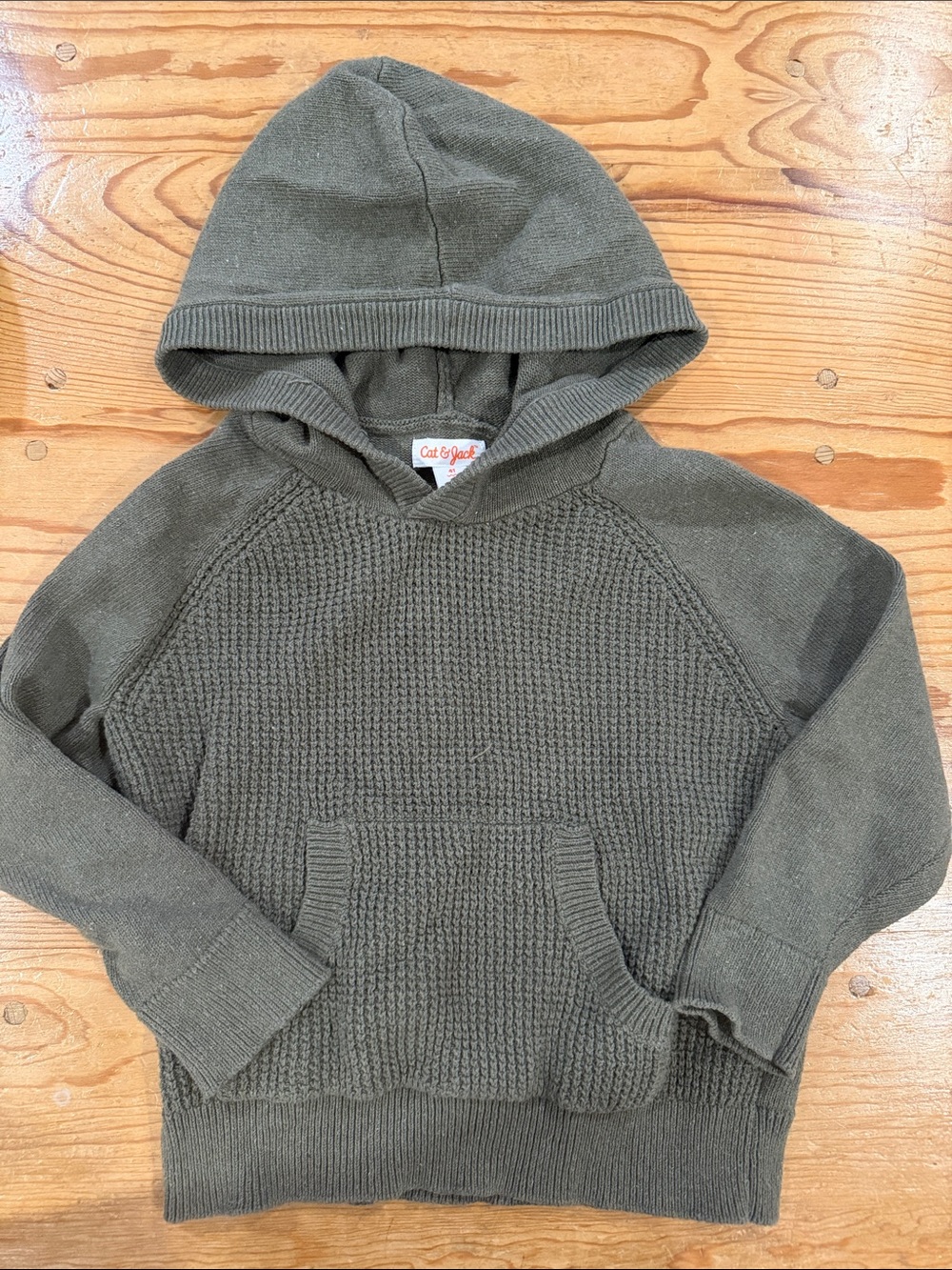 Cat & Jack Olive Knit Hooie